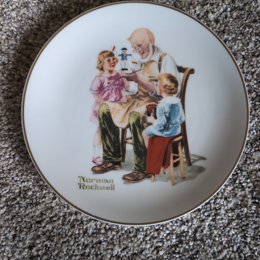 The Toy Maker Decorative Plate by Norman Rockwell Plate 1984